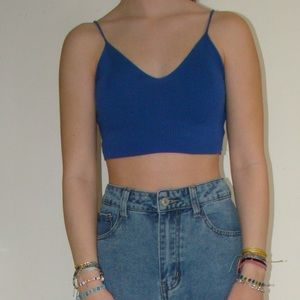 blue sweater feel tank top